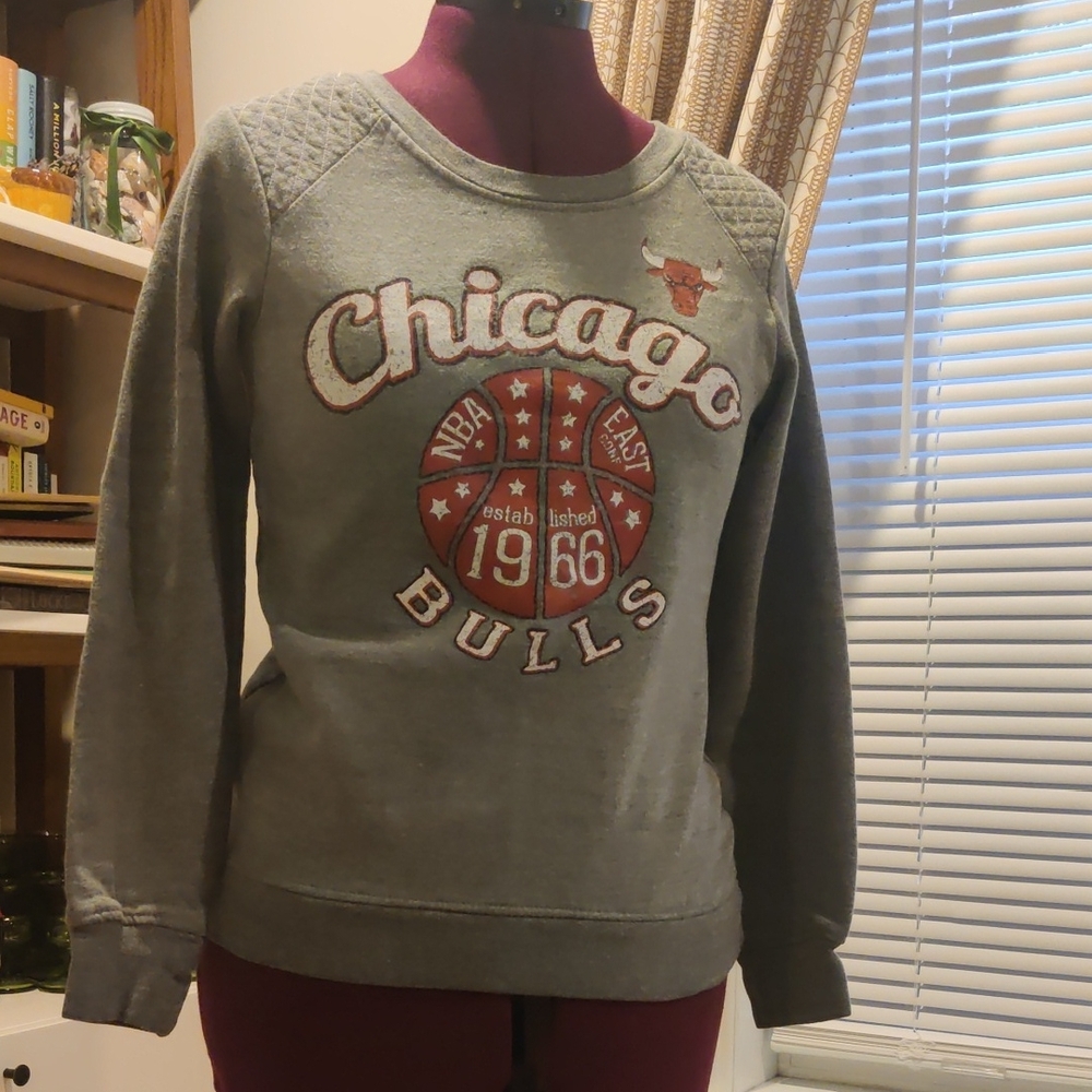 NBA Chicago Bulls Gray Crew Neck Sweater